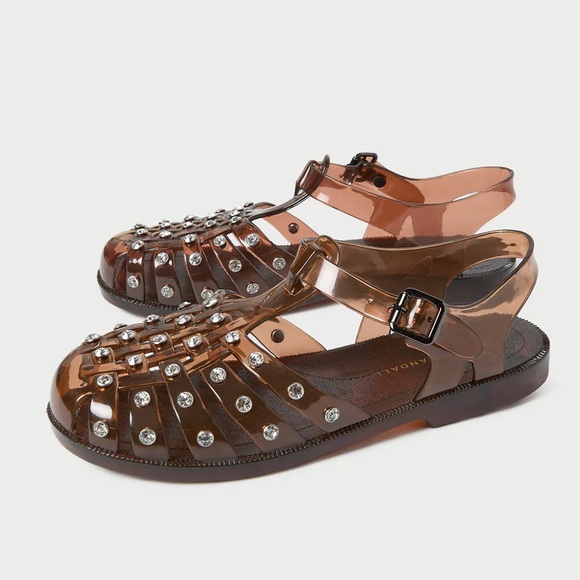 Loeffler Randall • Rhys Brown Jelly Sandal cage gladiator rhinestone strappy - Picture 4 of 15